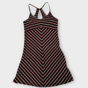 Patagonia Women's Striped Organic Cotton Dress Outdoor Casual Black Small